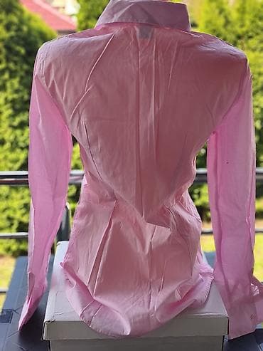 helanke sa likrom: Ženska košulja – svetloružičasta - Klasičan kroj sa kragnom i — 7