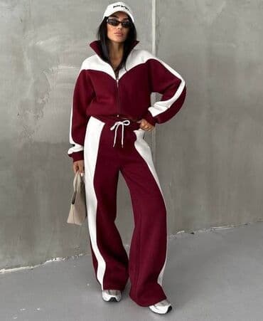 zara kompleti zenski: Ženski komplet – sportsko/leisure odelo sa širokim nogavicama i zip — 3