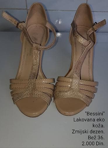 kompako obuca katalog: Bessini ženske sandale na štiklu - Materijal: lakovana eko koža - — 4