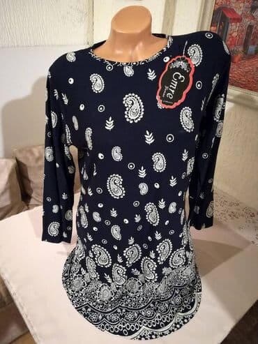 elegantne tunike za punije dame: L, Viskoza, bоја - Navy blue — 1
