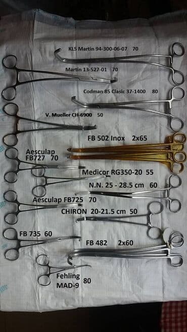 anatomski jastuk za ledja: Set od tri hirurška retraktora, svaki sa metalnim telom i drškom za — 10