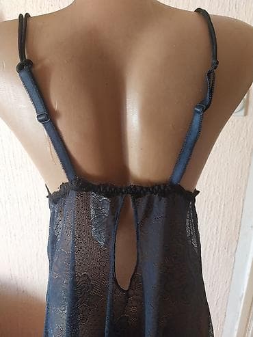 pepco zrenjanin: Čipkana spavaćica/babydoll – tamnoplava L veličina tamno plava - — 4