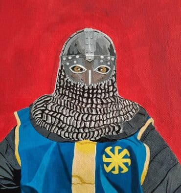 andrija i andjelka sve epizode: Slovenski vitez Radjeno na platnu 40×50cm Kombinacija akrila i — 2