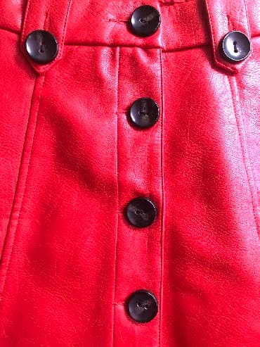 bež čizme od brušene kože: M (EU 38), Midi, color - Red — 2