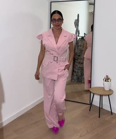 kompleti sako i pantalone: L, Jednobojni, bоја - Roze — 2