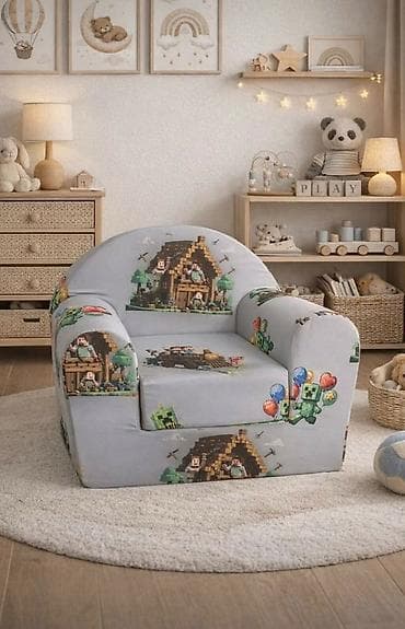ccc decije papuce: Dečija fotelja na rasklapanje. Meki naslonjač za mališane sa motivima — 5