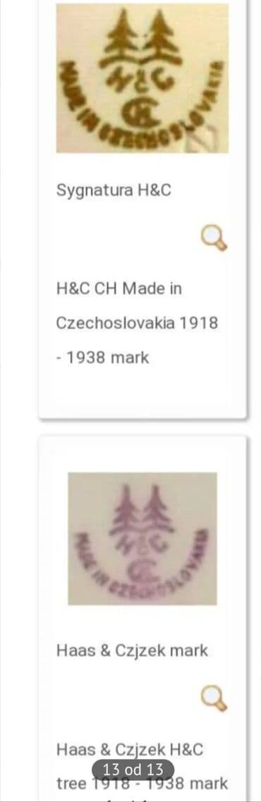 Čajnici: Bokal veci Hass--Czjzek 1918 do 1938g.Cehoslovacka. Bokal,perfektan — 14