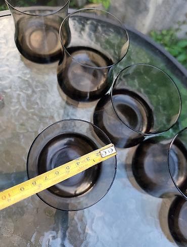 teflon za peglu: Vintage set čaša od dimljenog stakla (Smoky glass) - 6 kom ​Na prodaju — 4