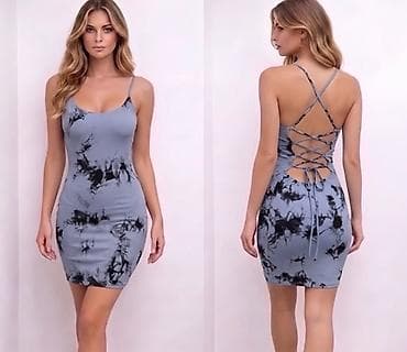 bebi dol odeca: Mini haljina na bretele sa vezivanjem na leđima – tie-dye 1600 din S M — 2