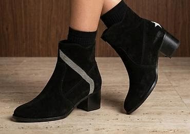 women'secret brusevi: Ženske kožne gležnjače – crne, elegantne - Materijal: prirodna — 1