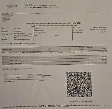 hp core i5: NOV neotpakovan gejming laptop HP Victus 15-fa2002nm, extra snižena — 10