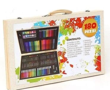 drvene klompe: Drveni kofer- Drvene, Vodene, Flomasteri, Voštane boje3000 din — 3