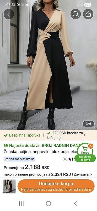 zenske trenerke adidas: Ženska duga haljina sa upečatljivim printom u plavo-belim tonovima — 8