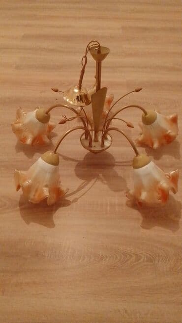 Textile: Chandelier, color - Beige, Used — 1