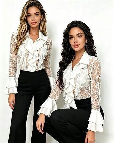 mona sakoi: Ženska elegantna čipkana bluza sa volanima

Kosulja: 2.700 dinara — 2