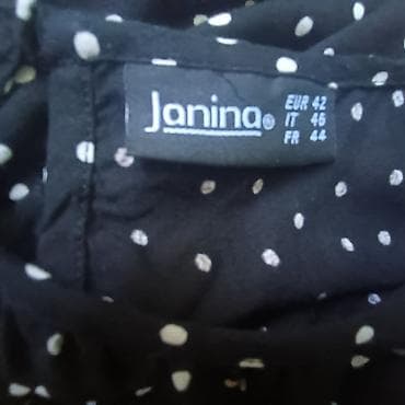 janina marka: Janina ženska haljina bez rukava, crna sa sitnim belim tačkicama — 3