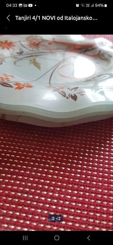 nove doncafe solje: Tanjiri 4/1 NOVI plitki, od Italijanskog debljeg stakla, precnik 20cm — 2