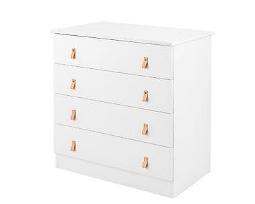 Komode i ormarići: KikkaBoo drvena komoda Elon White – model KKB4 Elegantna i — 1