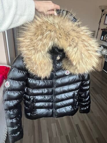 plavi kaput sa krznom: Moncler, M (EU 38), Jednobojni, Sa postavom, Krzno — 2