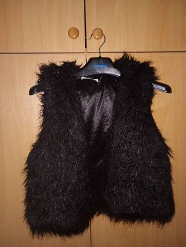 tommy prsluk: Crni krzneni prsluk,xs/s — 1