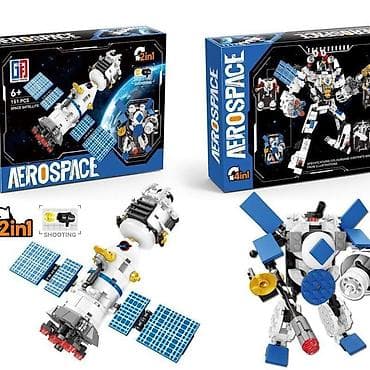 Building Blocks: Kocke set 2 u 1 – Svemirska stanica i robot Za male graditelje i — 1