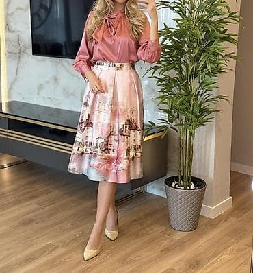 sandale bele: 💫Midi suknja sa umetničkim printom✅2350 din ✅ — 2