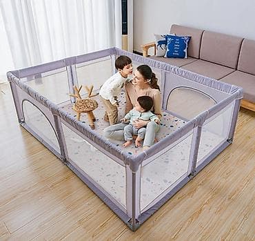 Siva ogradica za bebe JOY 180×200 cm Siva ogradica za bebe JOY je
