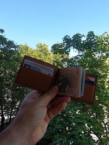 tirkizna torba: Muški kožni novčanik – ručno rađen, kompaktan i funkcionalan - — 4