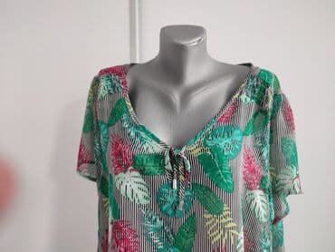 Women's Clothing: 4XL, Polyester, Floral, color - Green — 2