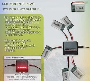 mini strug za metal cena: USB pametni punjač + set Li‑Po baterija 3.7 V Opis: - Višekanalni USB — 1