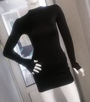 ponco za zimu: S (EU 36), color - Black, Long sleeves — 2
