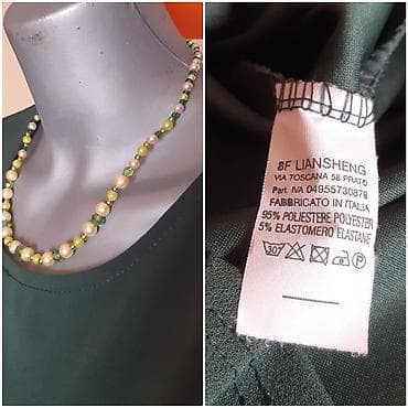 Women's Footwear: Zelena bluza sa dugim rukavima i dekorativnim biserima - Veličina — 3