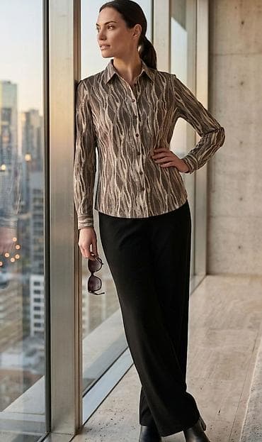 boho kosulje: Komplet: Pantalone i Košulja.Ženska košulja dugih rukava sa dezenom — 1