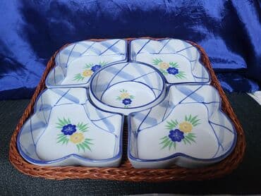porcelanske solje za caj: Tanjir porcelanski vintaz,petodelni za serviranje,posluzenje. Tanjir — 2