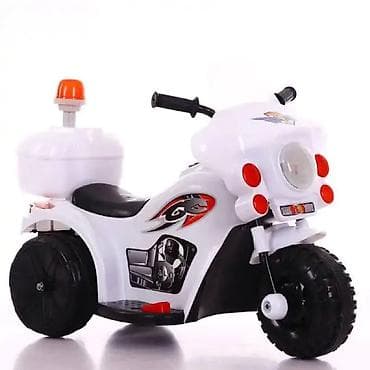 autic na akumulator: Motor Polis Mini 6V – beli policijski električni motor za decu - — 1
