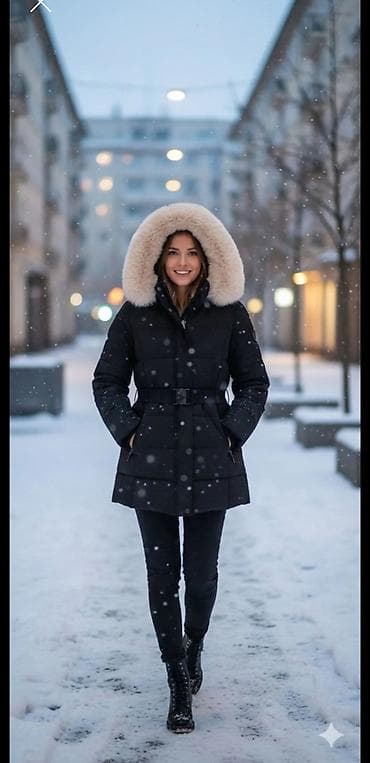 Ženska zimska jakna s kapuljačom od veštačkog krzna - Topla, punjena — 1