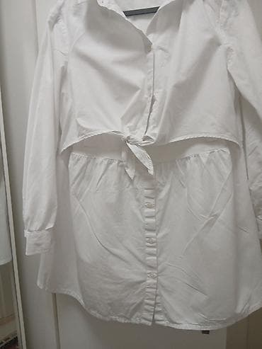 Haljine: Bela košulja-haljina za trudnice, brend C&A MAMA. - Model — 1