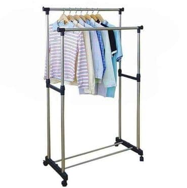 točkići za nameštaj: PONOVO DOSTUPNO Dupli stalak za odecu nosivosti do 30kg,lak za — 1