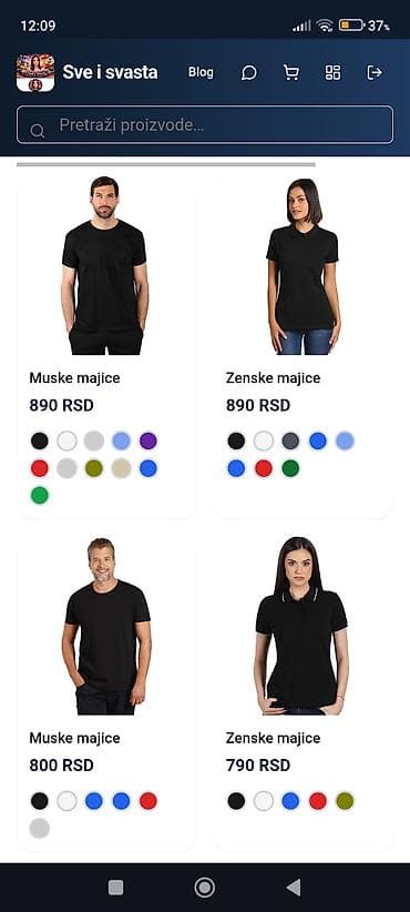 Pamučne majice – muške i ženske modeli - Tipovi: klasične kratke