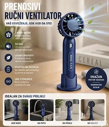 ručni ventilator na baterije: Više boja Praktičan i kompaktan mini ventilator T10 idealan je za — 2