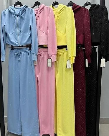 Gornji i donji deo: Damski komplet trenerke – dukserica sa rajsferšlusom i široke — 2