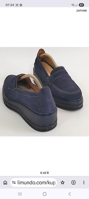 zara mokasine zenske: Ženske mokasine – tamnoplave - Materijal gornjišta: antilop/brušena — 6