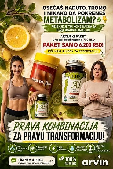 Lične stvari: **Detox line čaj + A1 L-Carnitine kapsule** Prirodni biljni program — 10