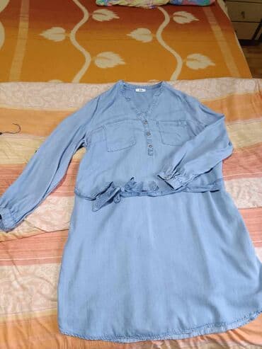 shooter haljine 2023: C&A 3XL (EU 46), color - Light blue, Oversize, Long sleeves — 3