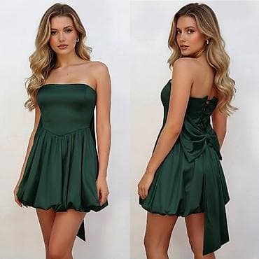 zara haljina s: Svečana mini haljina od satena - Model: strapless (bez bretela) sa — 4