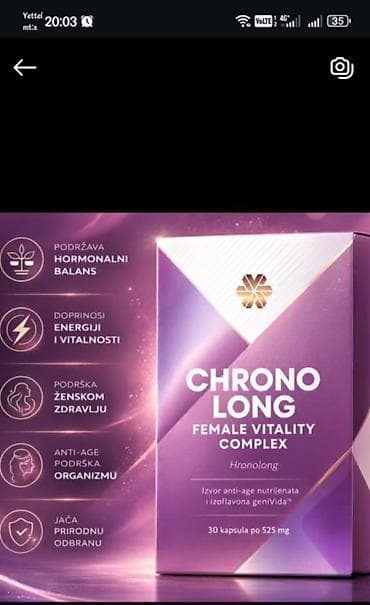 CHRONO LONG – Female Vitality Complex (Hronolong)ko - Dodatak ishrani na lalafo.rs CHRONO LONG – Female Vitality Complex (Hronolong)ko - Dodatak ishrani