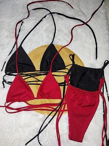 lek za sinuse: Ženski bikini set – crveni, model sa vezivanjem - Dvodelni kupaći — 7