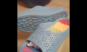 papuce za leto: Lagane,udobne,jako mekane papuce plave sa sarenim — 5