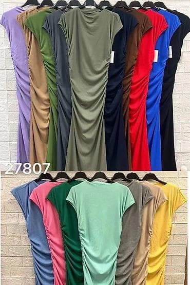 Dresses: Ribana midi haljina sa naborima – model 27807 - Kroj: uska silueta — 3