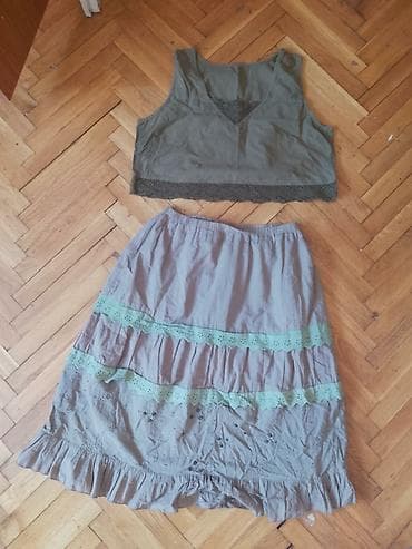 jakna icine m: Dvodeleni letnji komplet – top i suknja - Top: maslinasto zeleni — 1